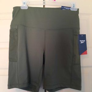 Reebok Fitted High Rise Shorts - Army Green - Medium